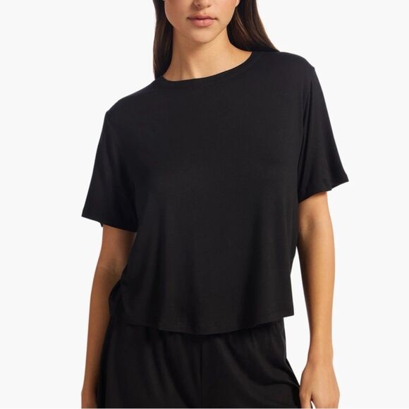 Nuuds Pajama Top Shirt in Black Rayon Blend Size Medium - Picture 1 of 5